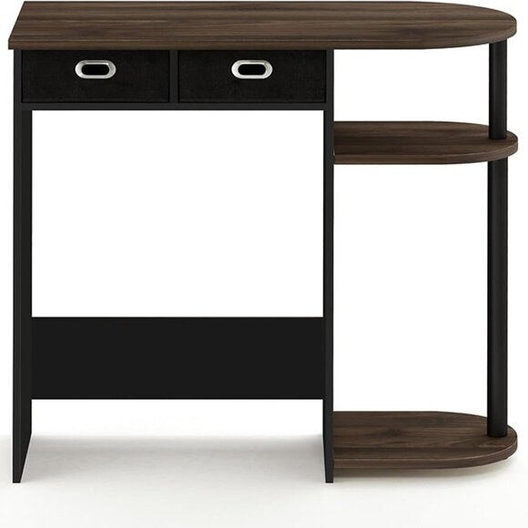 New Home Laptop Notebook Computer Desk/Table with 2 Drawer Bins,Black/Dark Brown - Picture 6 of 6